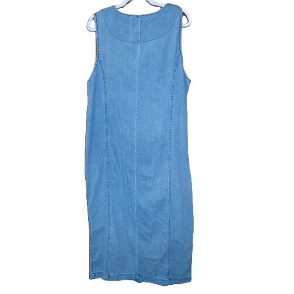 Vintage Truly Yours Washed Denim Dress/ Long/ Button Front w/Pockets/ 16W - Picture 3 of 10